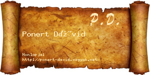 Ponert Dávid névjegykártya